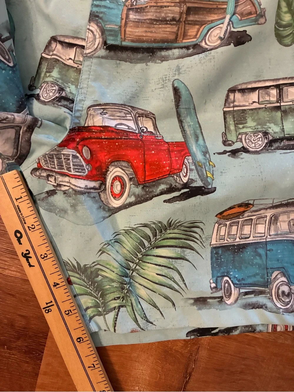 Psycho Tuna NWOT Sz Large Classic Cars Blue Surf Swim Trunks Board Shorts Pool